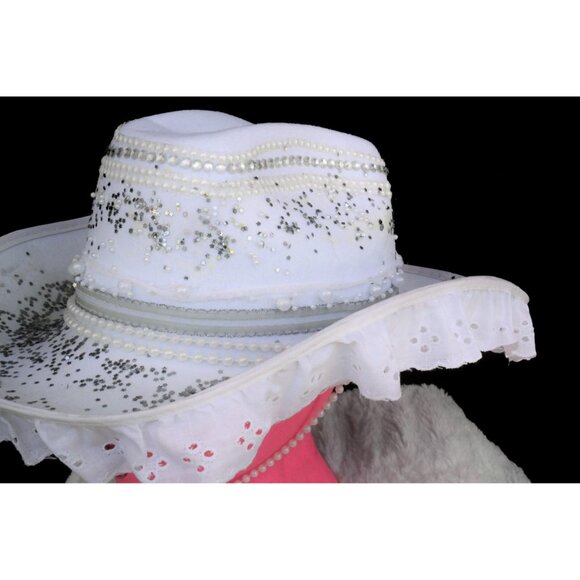 Glitter Pearl Wifey Cowgirl Hat main image 4